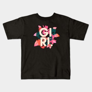 girl flower leaves Kids T-Shirt